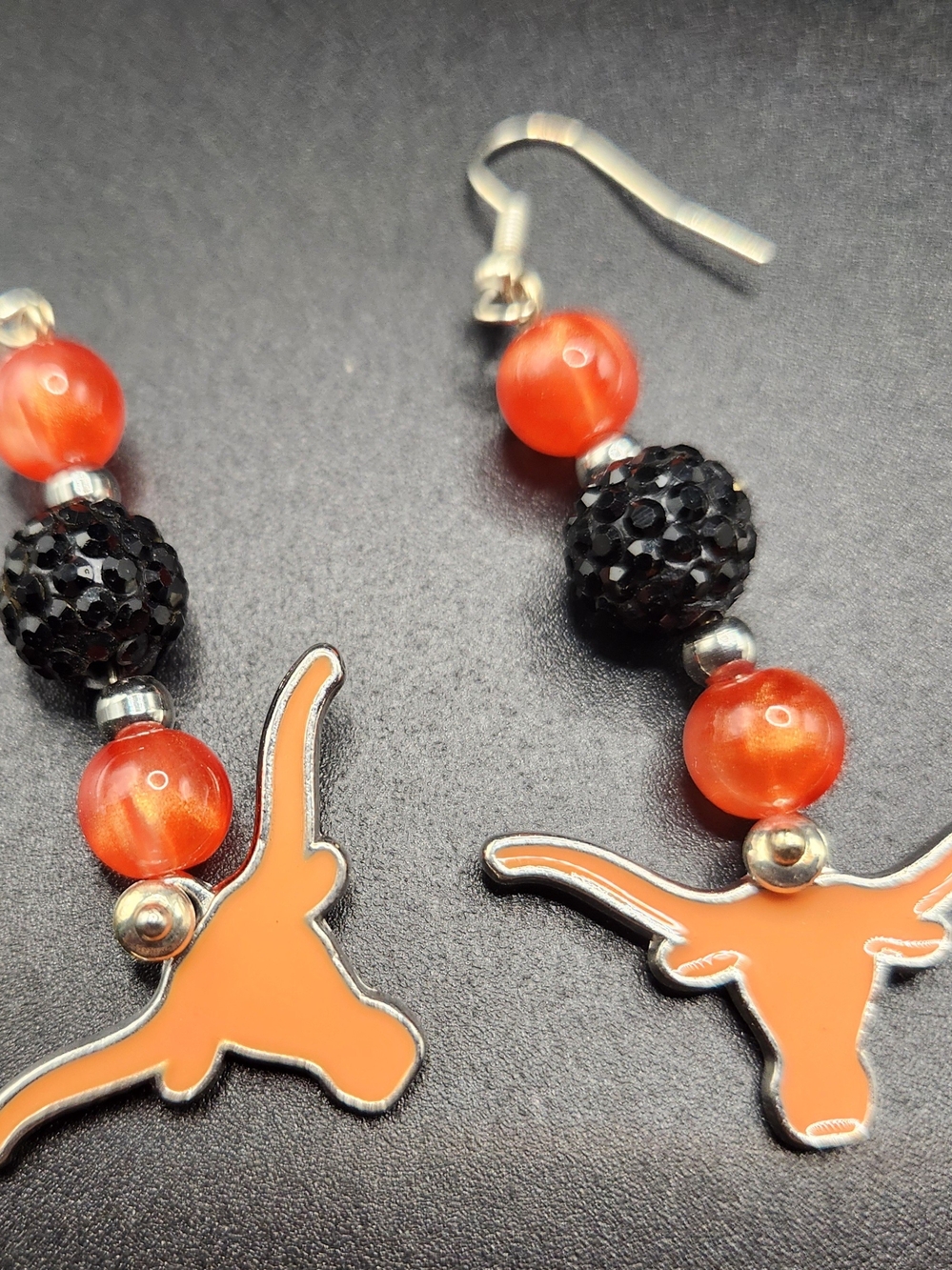 Hand Crafted UT Longhorn Dangle Earrings